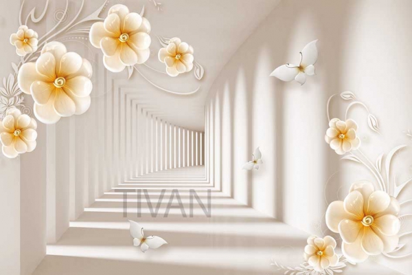 پوستر دیواری سه بعدی طرح گل در اصفهان