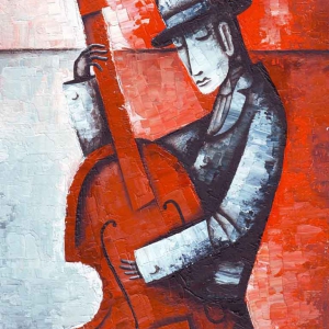 پوستر دیواری تیوان طرح گرافیکی مرد گیتار زن