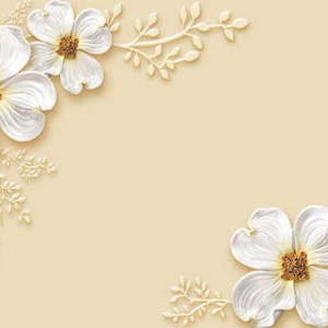 پوستر دیواری گل سفید چهارپر