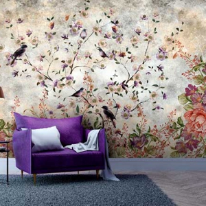 پوستر دیواری طرح گل و پرنده