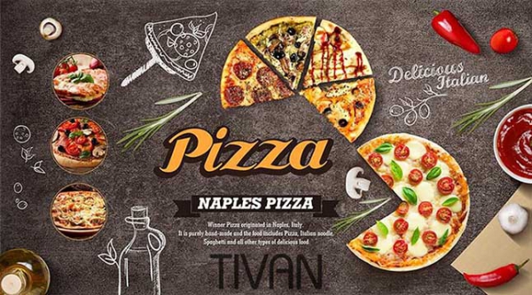 پوستر دیواری طرح پیتزا مناسب رستوران و فست فود